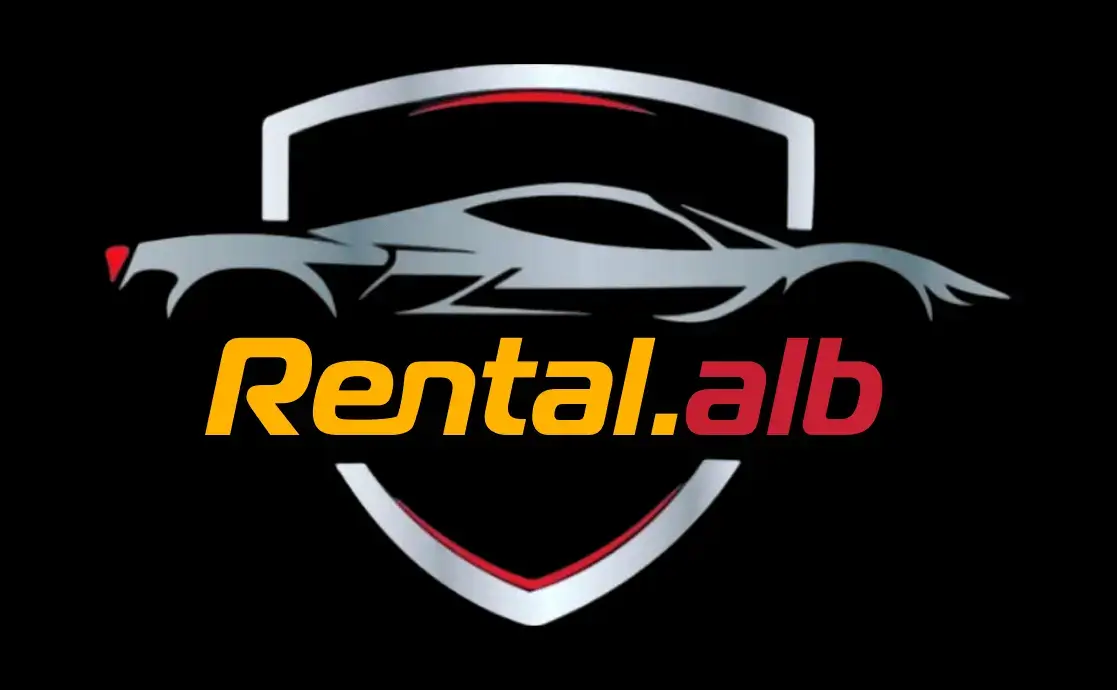 Rental Albania logo with black background